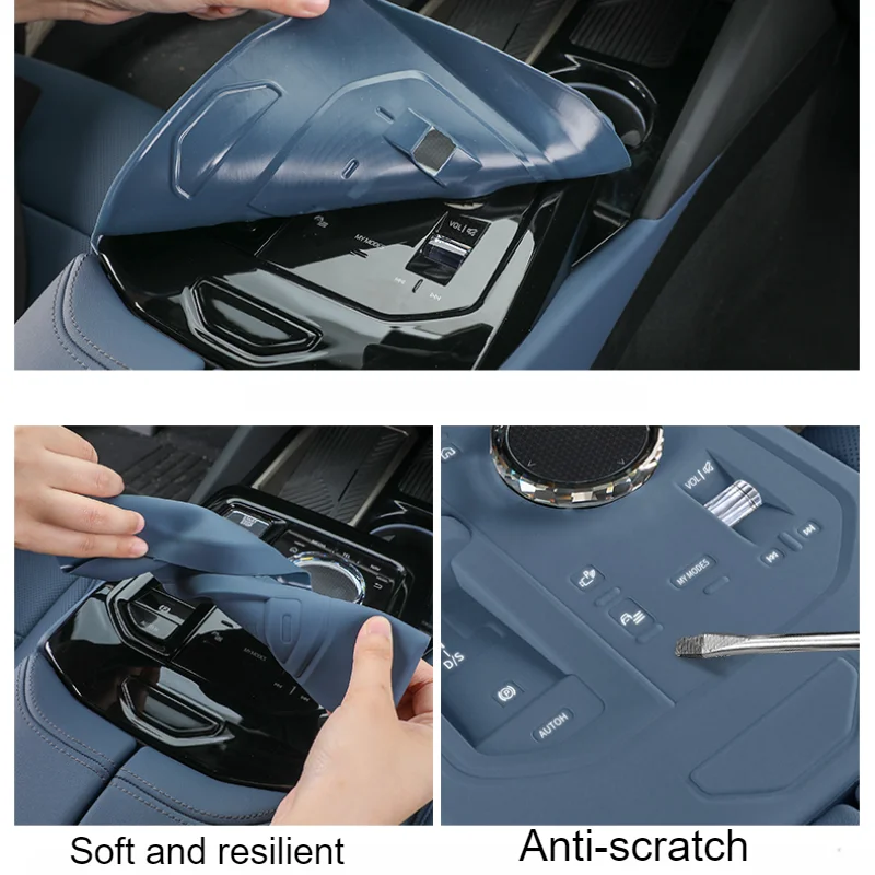 car console pad For BMW 5 Series i5 G60 Central Control Gear Shift Panel Silicone Pad Anti-Scratch Waterproof Gear Panel Protective Pad