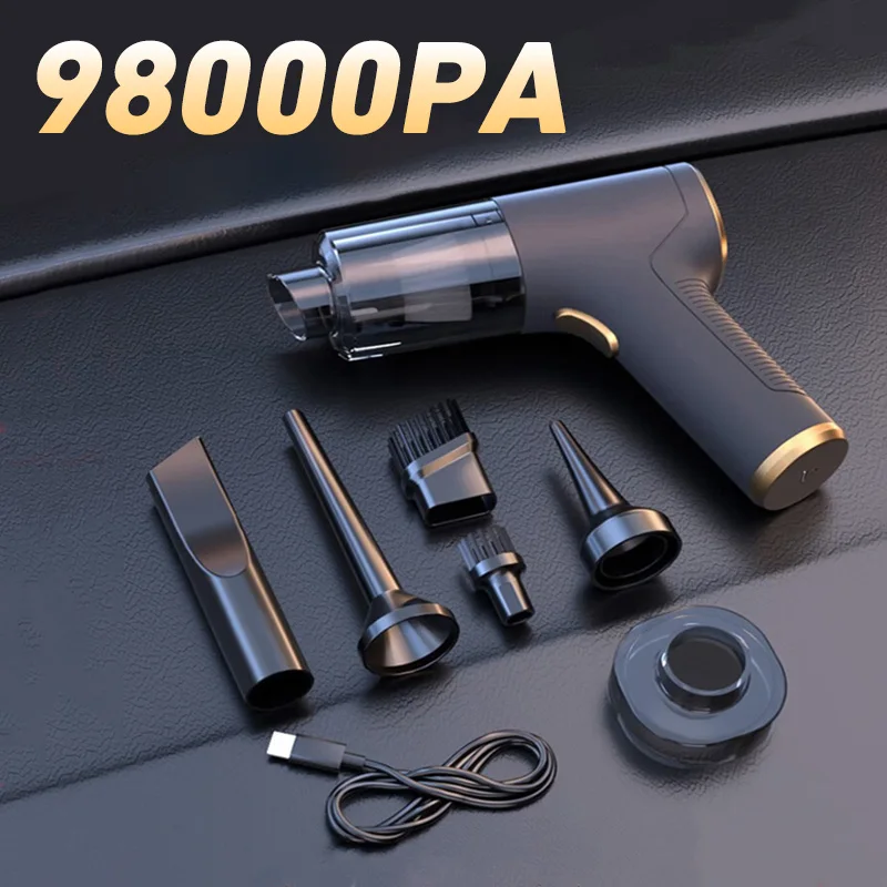 98000PA 자동차 진공 청소기, 미니 강력한 청소 기계, 강력한 흡입, 자동차 무선 휴대용 가전