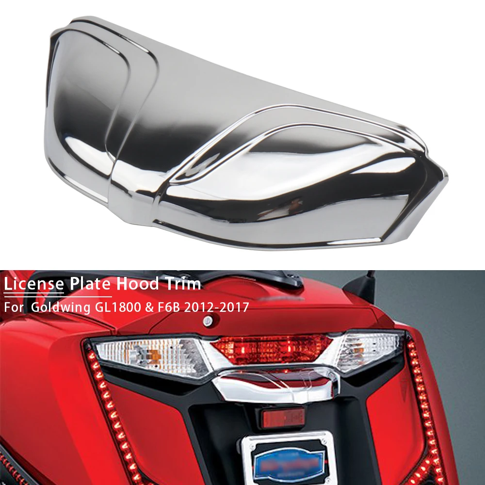 

Motorcycle Accessories Chrome License Plate Hood Trim For Honda Goldwing GOLDWING GL1800 GL 1800 F6B 2012 - 2014 2015 2016 2017