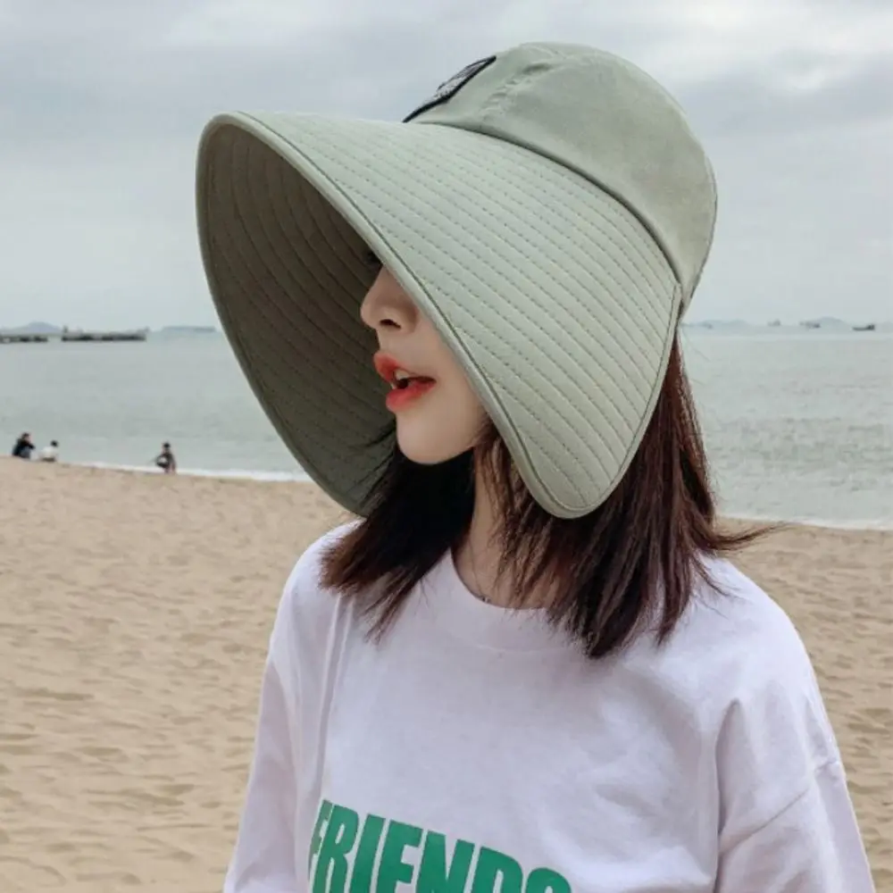 UV Protection Women Hat Fashionable Sun Protection Big Brim Beach Sunhats Visor Breathable Bucket Hat Travel Bucket Hat 3