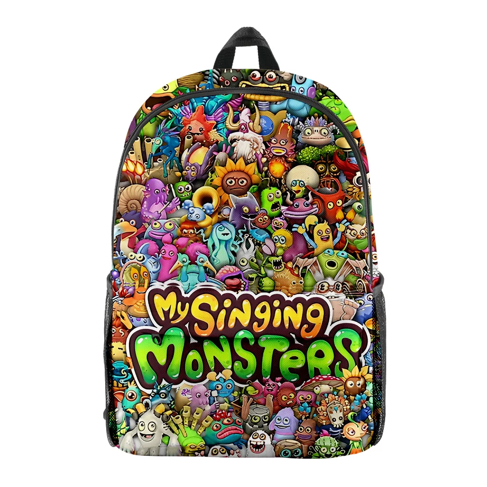 Trendy Fashion my singing monsters Bookbag Notebook Backpacks 3D Print Oxford Waterproof Boys/Girls Casual Travel Backpacks