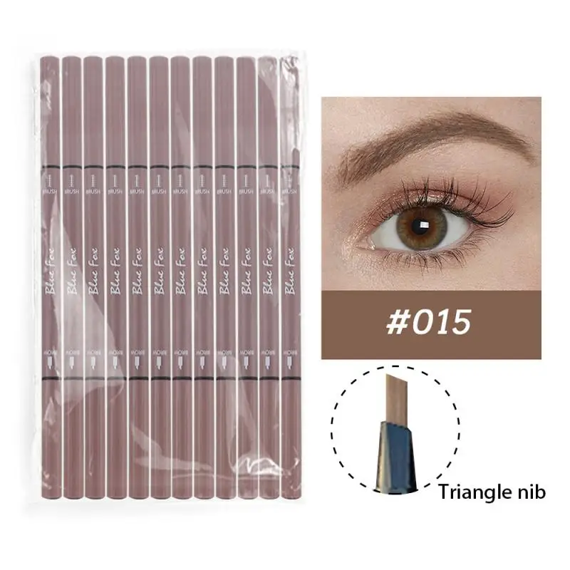 

12PC Eyebrow Pencil 6 Colors Sweat-proof Lasting Eyebrow Pen Extremely Fine Double Headed Eyeliner Eyebrow Pen Makeup Cosmetic