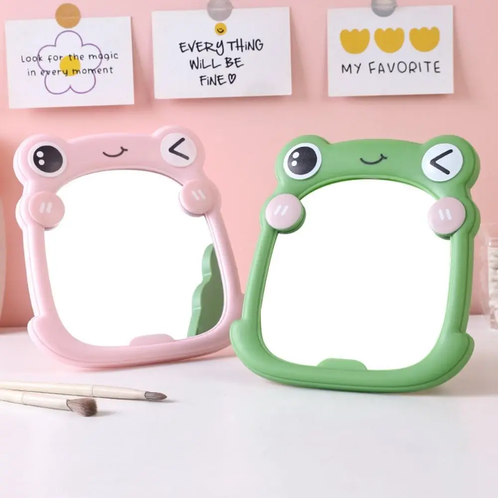 

Cute Frog Makeup Mirror Dresser Vanity Mirror Single-side Creative Dressing Mirror Portable Ins Style Princess Mirror Female