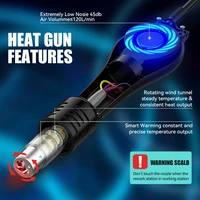 Silverflo 8586D Soldering Station 2 IN 1 Hot Air Gun Solder Station with 2 Digital display,10-Minute Sleep Mode for SMD Rework - Image 5