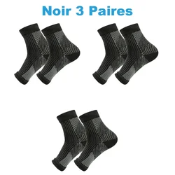 Ankle Support Sports Compression Breathable Sleeve Socks Brace - L XL (3pairs)