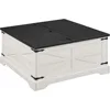 Farmhouse Lift Top Coffee Table with Storage, 36" Wood Square Center Table with Large Hidden Compartment 2