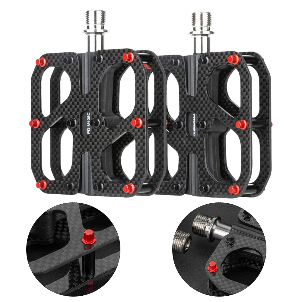 

1 Pair Bicycle Pedals Carbon Fiber Titanium Alloy Triple Bearing With Anti-slip Studs Bike Pedal Replacement Bike Accessories