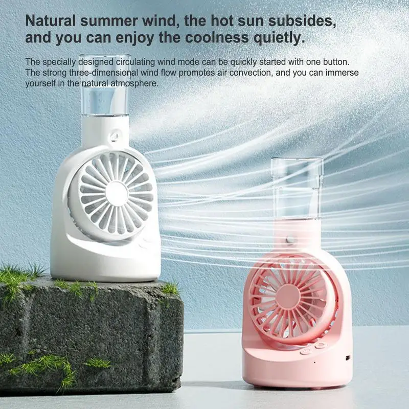 

Handheld Misting Fan Mist Spray USB Fan Humidifier Outdoor Cooling Supplies With Misting Bottle For Living Room Car Traveling