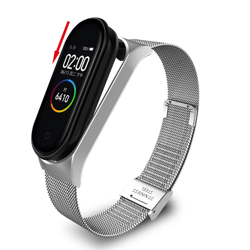 Strap For Xiaomi Mi Band 3 4 5 Wrist Metal Bracelet Screwless Stainless Steel MIband for Mi Band 4 3 5 Strap Wristbands Pulseira