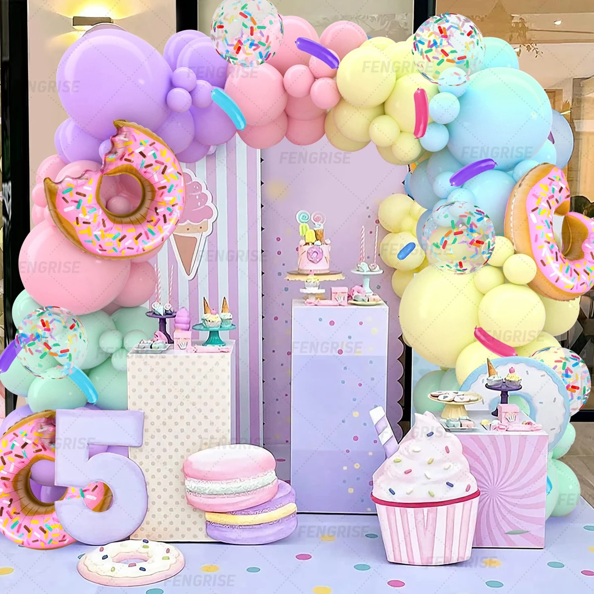 

Candy Donut Macaron Balloon Garland Arch Kit Wedding Birthday Party Decor Kids Candy Ice Cream Latex Baloon Baby Shower Girl