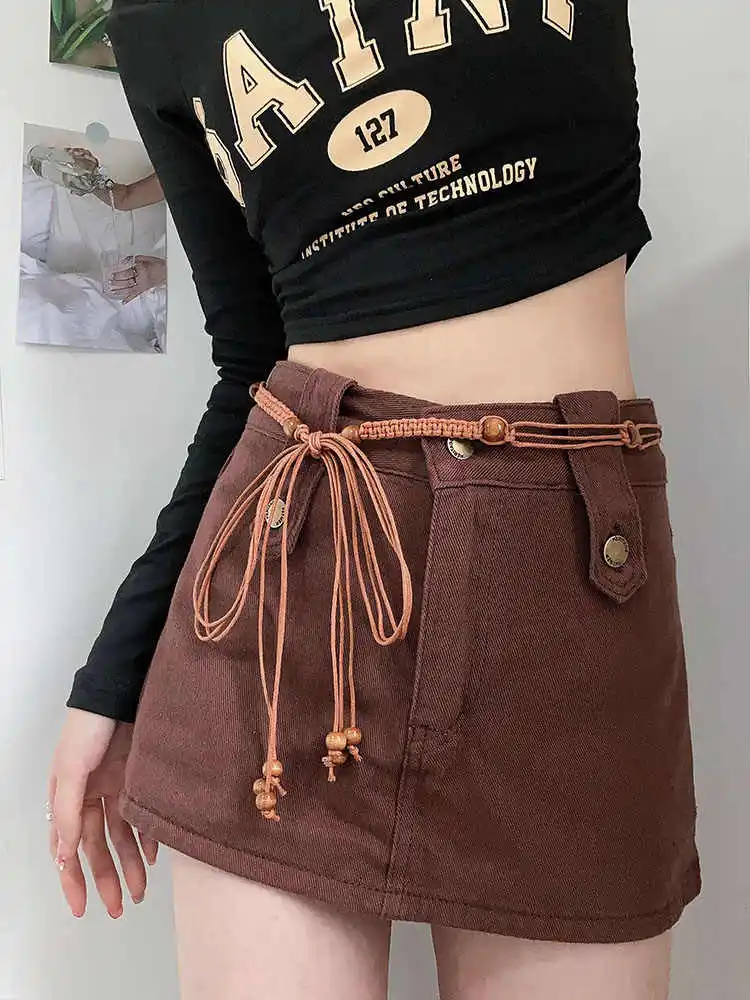 Women's Retro Woven Leather Belt Decorative Waist Cord