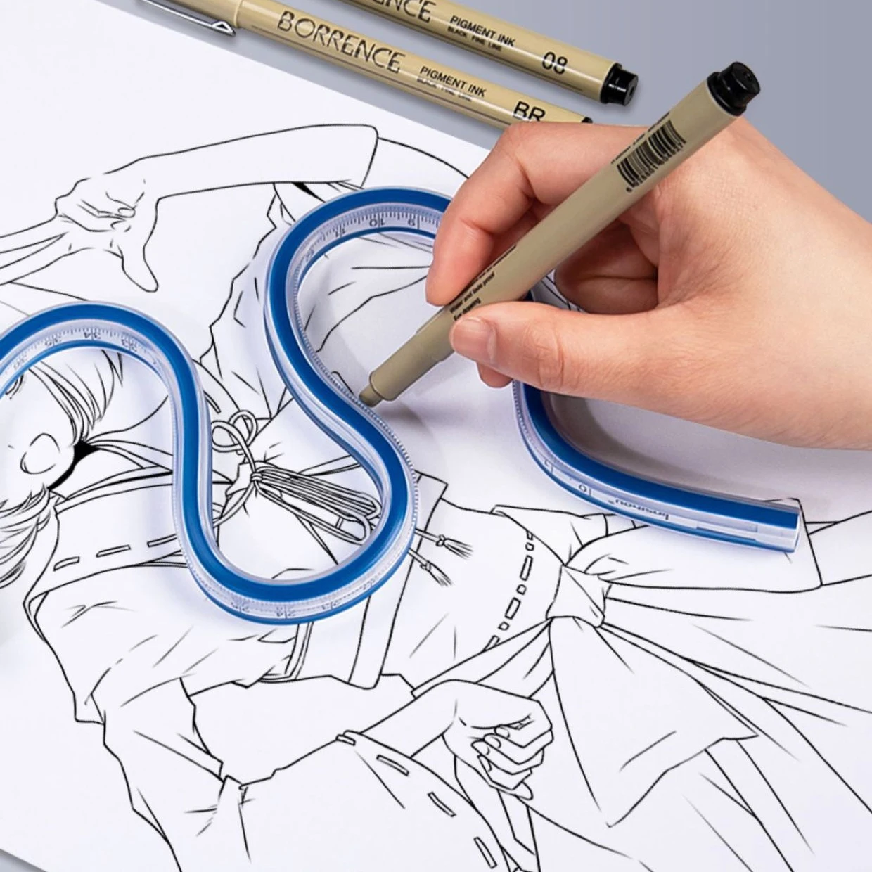 유연한 곡선 눈금자 바느질 소프트 자, 사문석 플라스틱, 학교 사무용품, 초안 그리기 도구, 30cm, 40cm, 50cm, 60cm