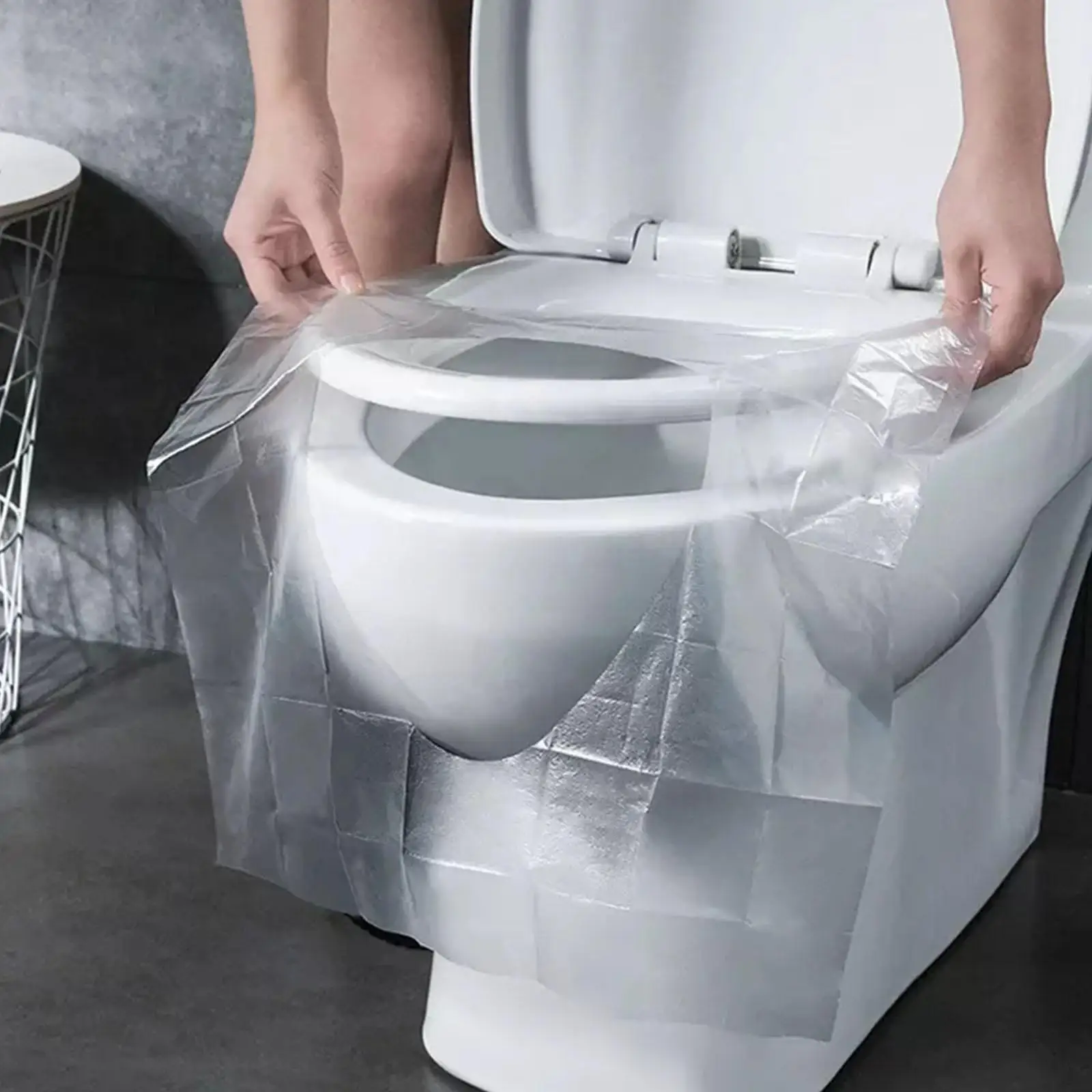 Toilet Seat Cover Portable Disposable Garbage Bag Waterproof Anti-Slip Travel/Camping Bathroom