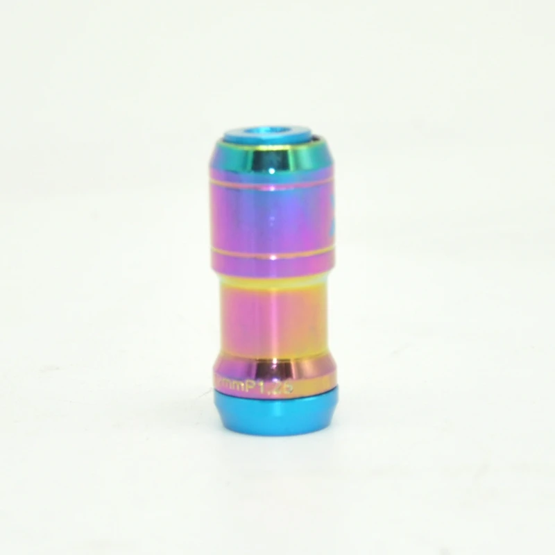 Neo Chrome Extended Dust Cap Steel Wheel Rims Lug Nuts With Lock Key M12X1.5 M12X1.25 20Pcs