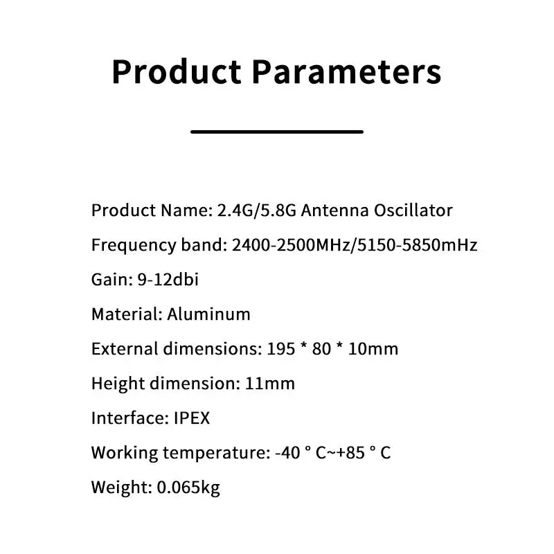 1Pcs 고이득 9/12dBi 2400-2500/5150-5850MHz 듀얼 밴드 2.4G 5.8G WIFI 무선 라우터 모듈 AP 브리지 증폭기 안테나