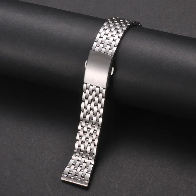 Premium Stainless Steel Metal Watch Band with Folding Buckle - Universal Bracelet Replacement
