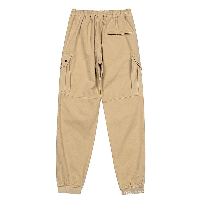 Men's Multi Pockets Cargo Pants Aautumn Winter Thicken Loose Jogger Trousers Washed Casual Pants Male 6