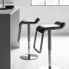  Stainless Steel Bar Stools Modern Furniture Round Revolve Go Up and Down Barstools Chair Counter Commercial Furniture 