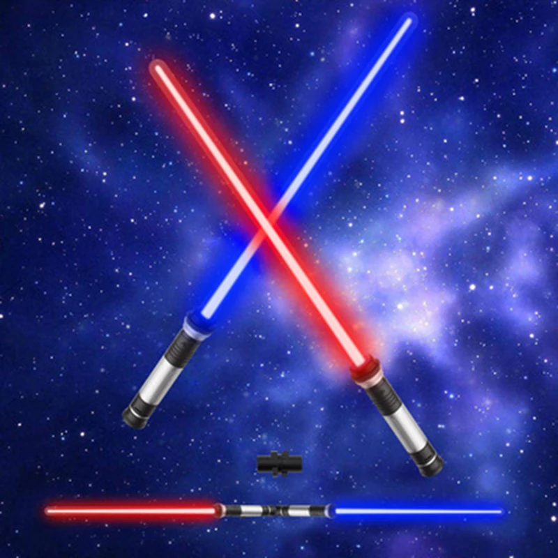 Flashing Lightsaber RGB Laser Double Sword Light Saber Kpop Lightstick Cosplay Toys Sound And Light For Boys Girls Toys Gift цена и фото