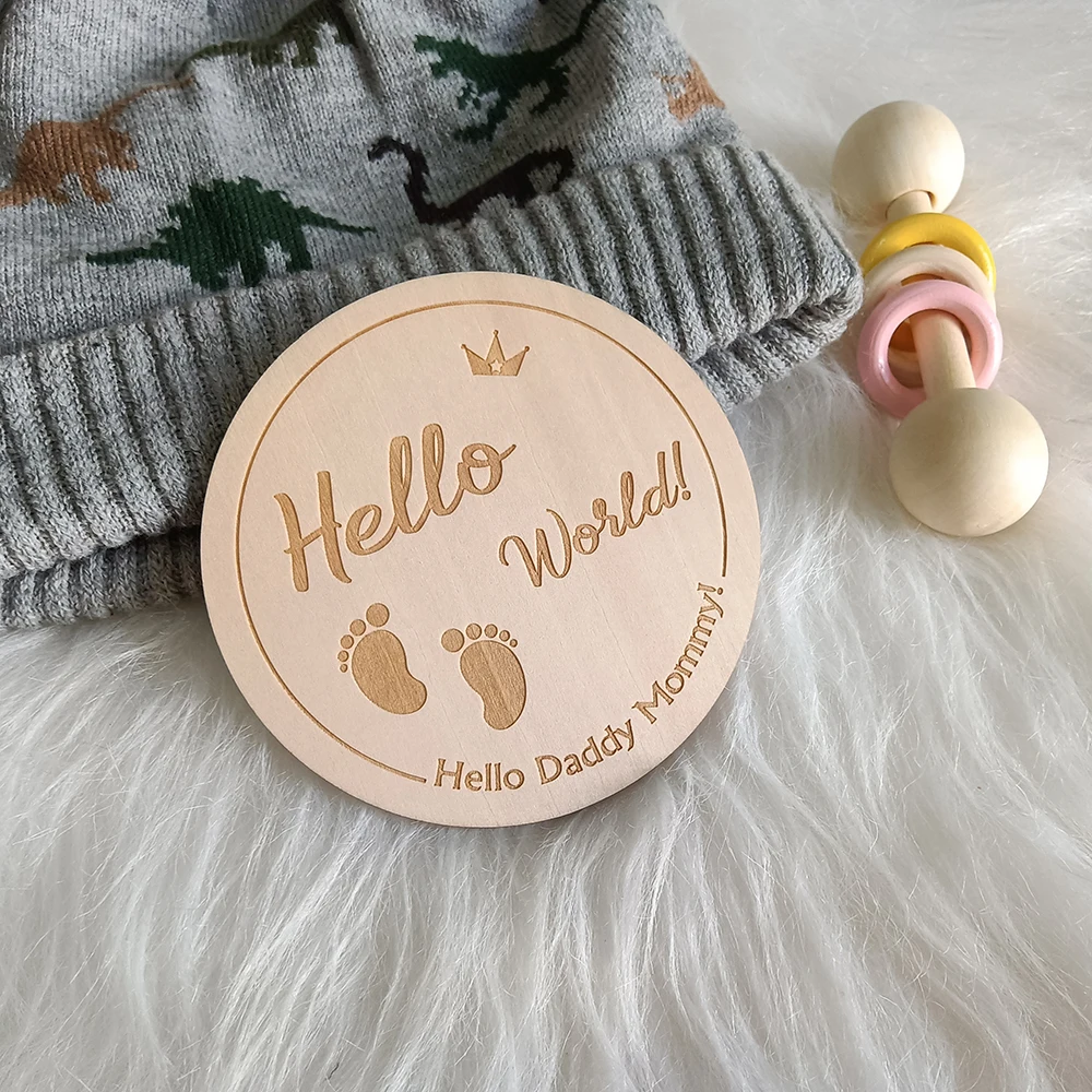Newborn Gift Baby Announcement Birth Announcement Favors Wooden