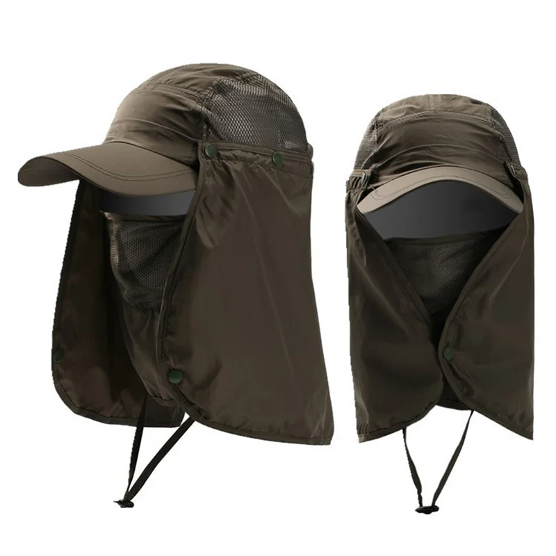 Outdoor Sonnenhut UV-Schutz Ohr klappe Hals abdeckung Angeln Jagd Wander kappe Unisex Freizeit hut abnehmbarer Gesichts schutz Safari Hut