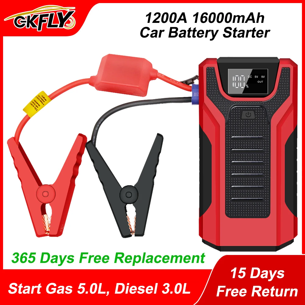 1200A Car Jump Starter Portable Power Bank Dispositivo Di Avviamento Di Emergenza Battery Booster Launcher Per Gas 5L Diesel 3L Car