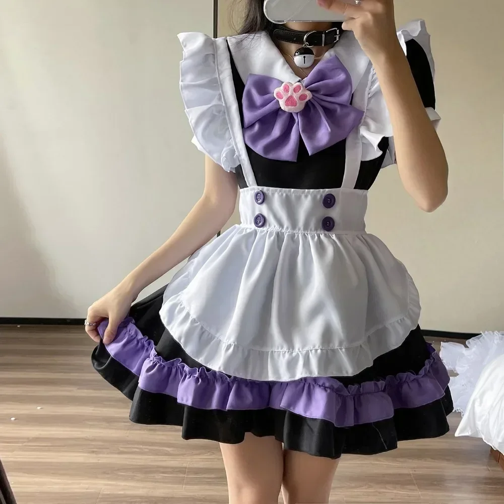 S-5XL Maid Outfit Super Cute Big Bow Lolita Dress Women's Clothing Boss Pink Blue Cute Skirt Popular and Fashionable