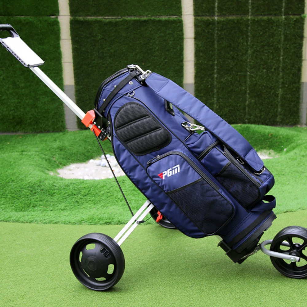 

PGM Golf Trolley Cart Brake Golf Cart 3-wheels Push Pull Golf Cart Aluminium Alloy Foldable Trolley Golf Accessories convenient