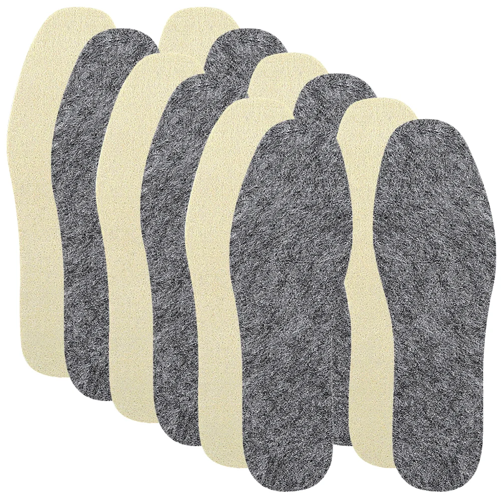 

6 Pairs Universal Wool Insole Women's Womens Insoles Winter Shoe Parts Boots Pads