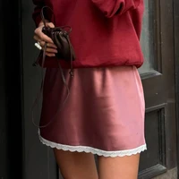 Linad Summer Sexy Satin White Mini Skirts For Women Street Chic Red High Waist Skirt Casual Slim Elastic Waist Skirt Female 2025 - Image 4