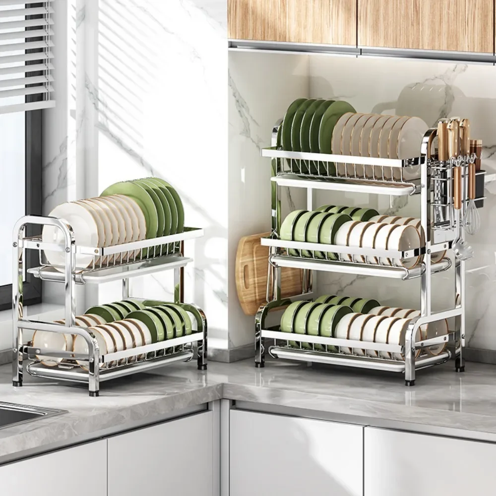 Dish Drying Rack Bowl Racks Multi Layer Kitchen Utensil Storage