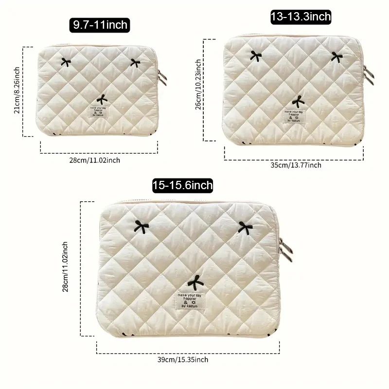 Chic Bow Graphic Laptop & Tablet Soft Sleeve Case
