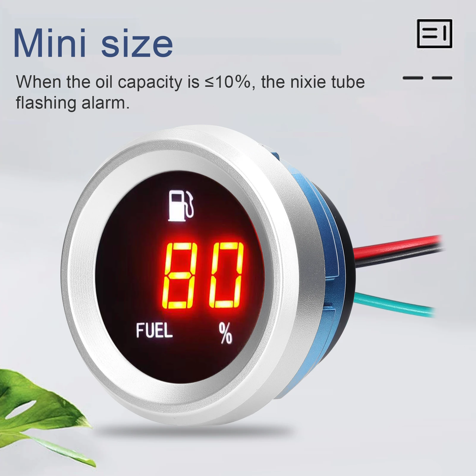 Digital Fuel Level Gauge with Flashing Alarm Car Fuel Level Meter 9-35V Fuel Level Tester for Auto Motorcycle