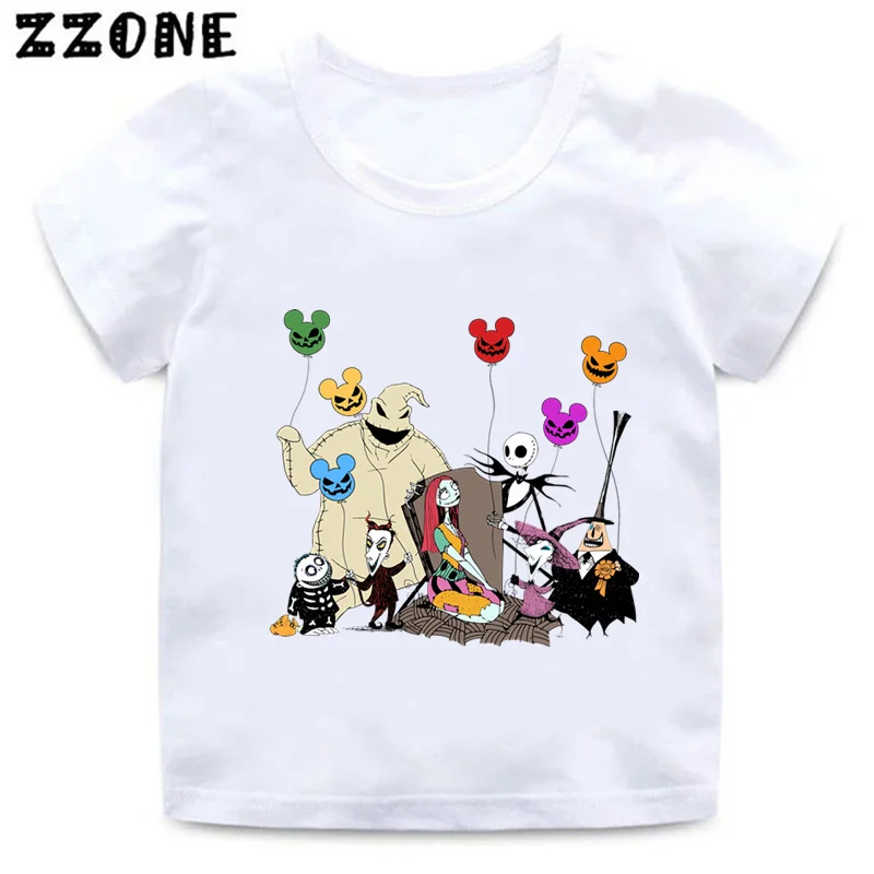The Nightmare Before Christmas Jack Skellington Halloween Print Kids T-Shirts Funny Girls Clothes Boys T shirt Baby Tops,ooo5901 4