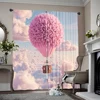 2pcs, spring summer Curtains Sakura and the man in the red dress Light Filtering Sheer Curtains Versatile Durable Polyester 1