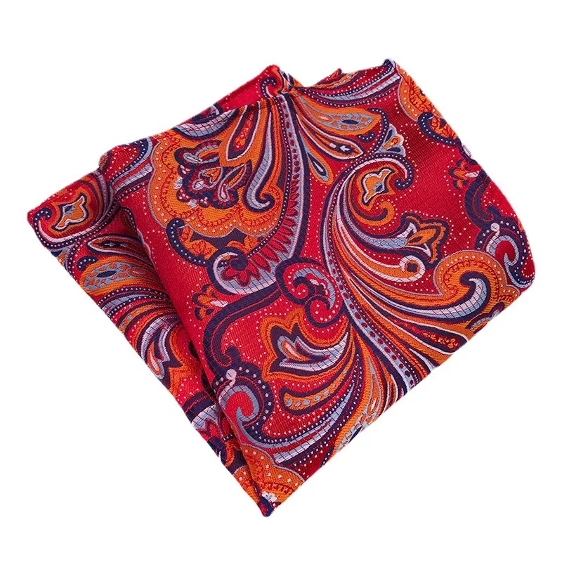 

25*25cm New Tide Paisley Cashew Polyester Pocket Square for Man Groom Wedding Casual Handkerchief Suit Accessories