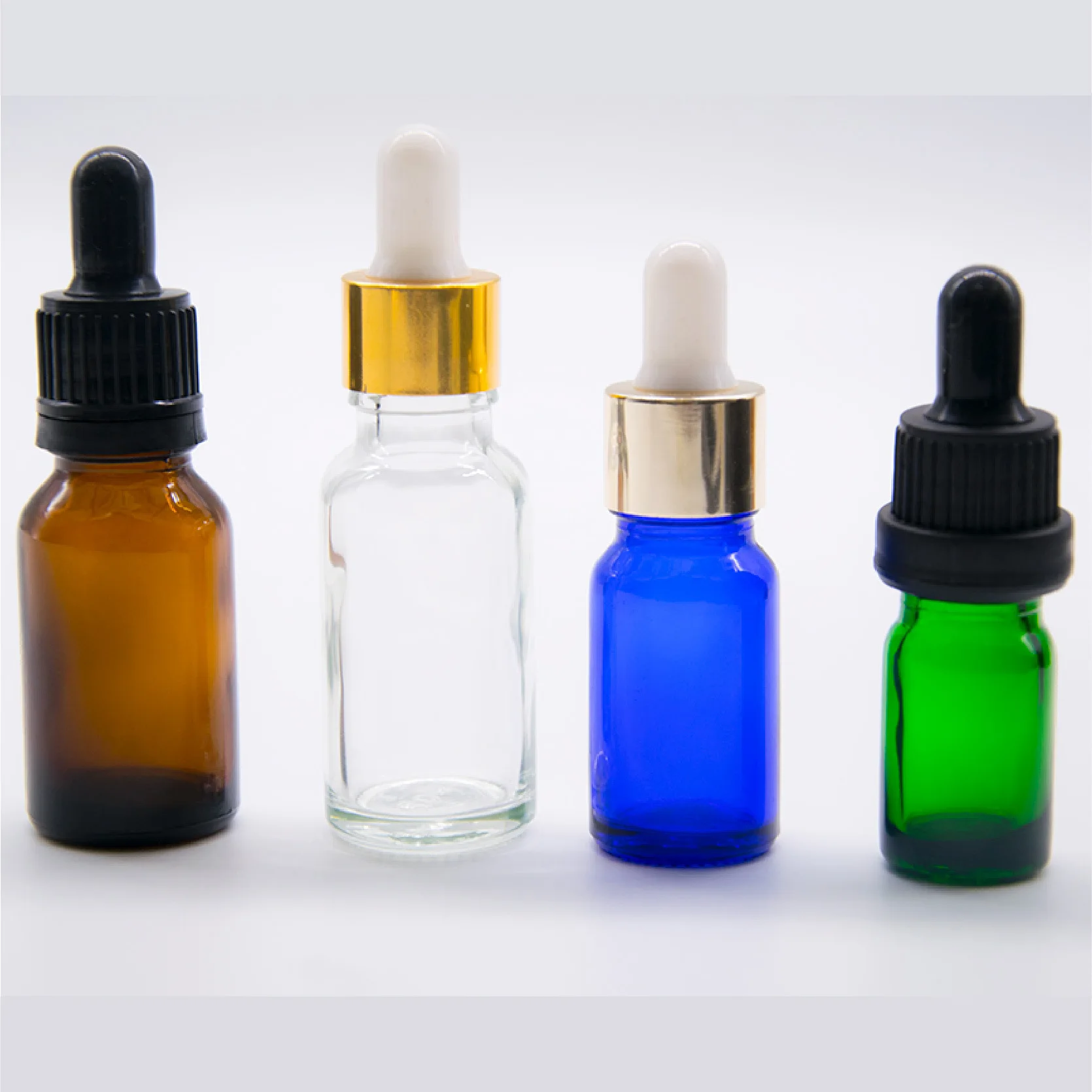 Amber Glass Bottle With Dropper Lid Green Glass Refillable Bottles Essential Container Perfume 10pcs 5ml 10ml 30ml Bottles LZ019