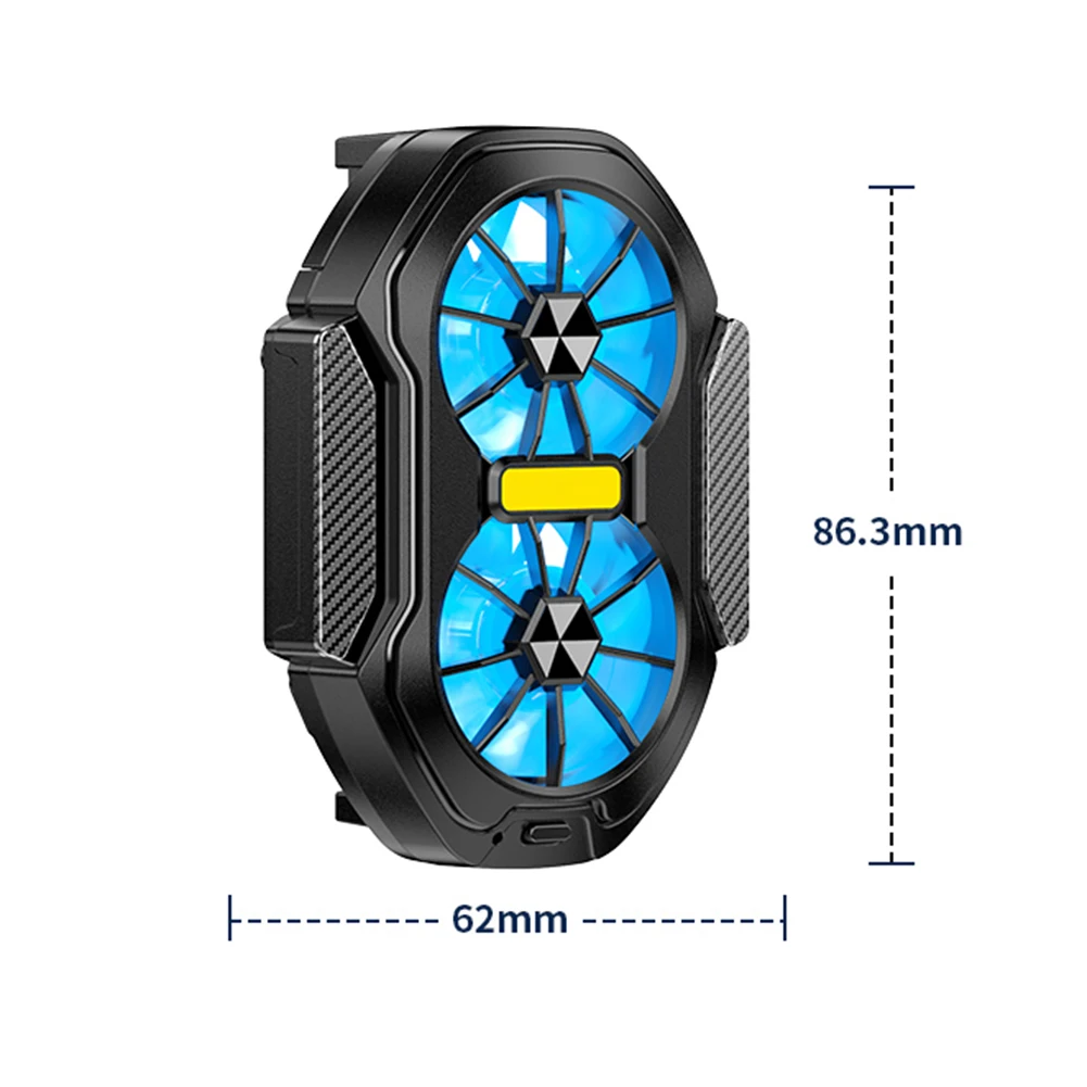 Dual Fan Rechargeable Mobile Phone Cooler with Enhanced Cooling and Mini Back Clip