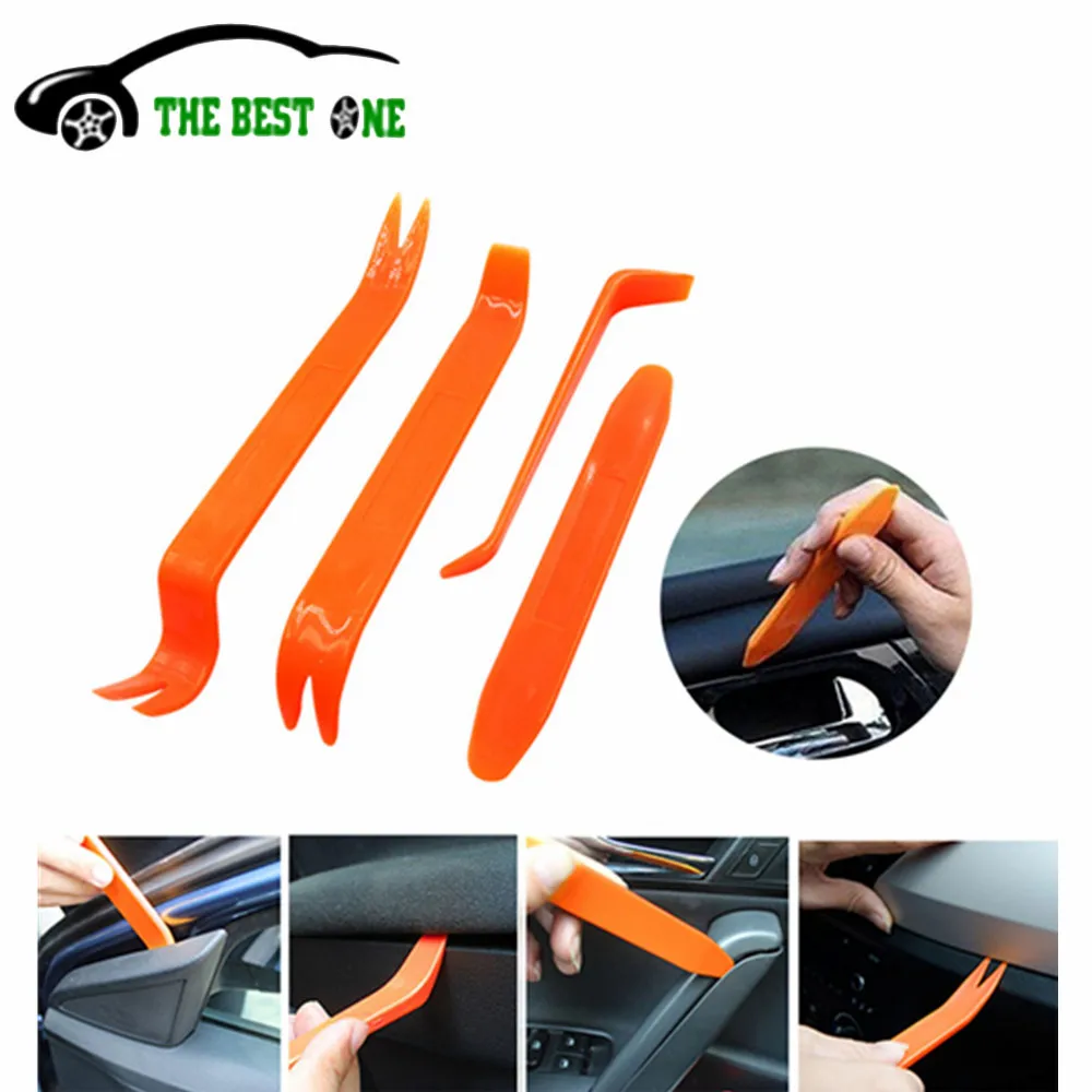 Newest 4pcs Auto Car Radio Panel Door Clip Trim Dash Audio Removal