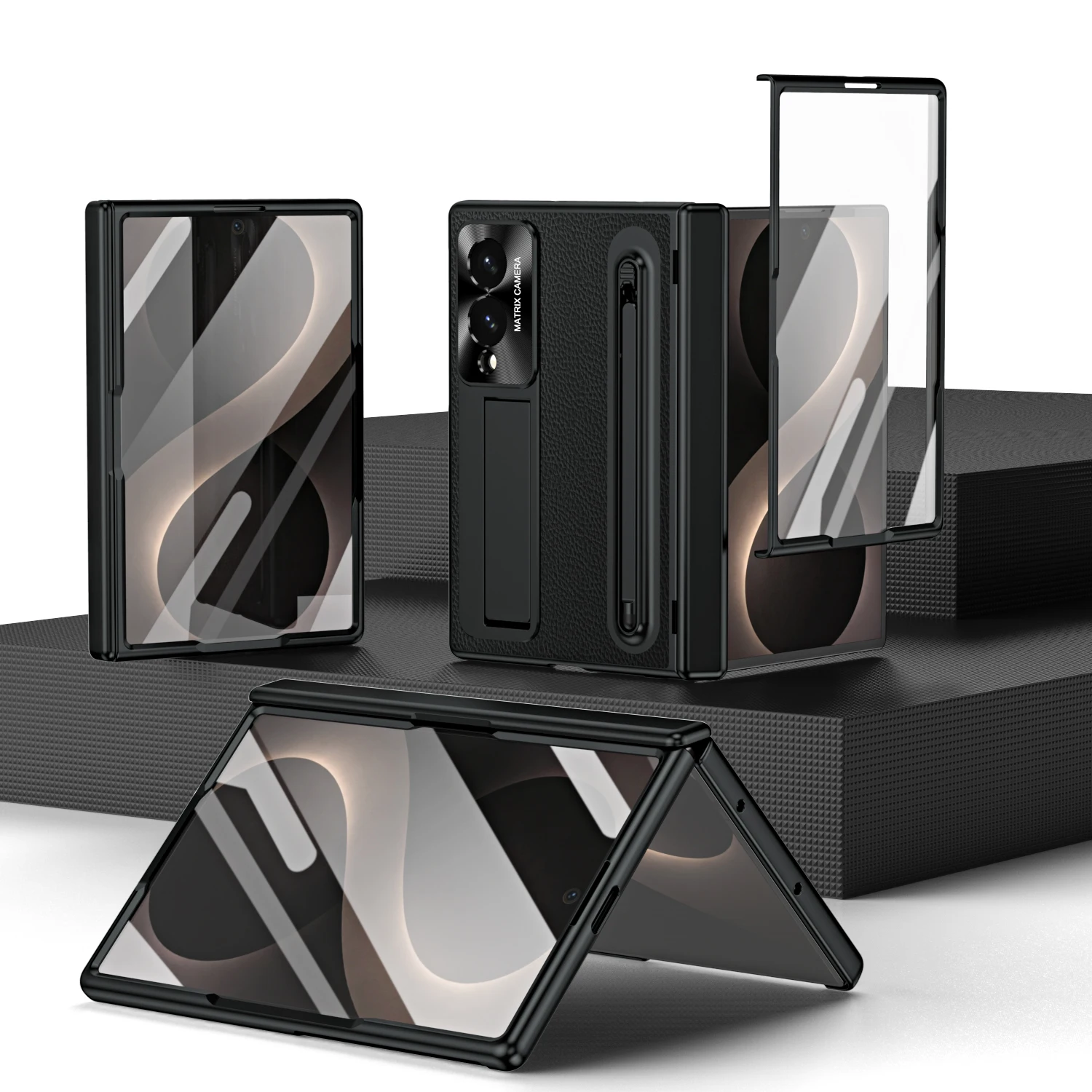 Electroplated Integrated Bracket Case with Toughened Film Rear Cover