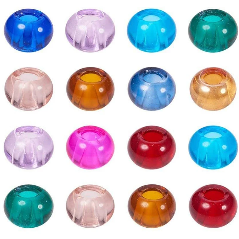 

10Pcs Mixed Color 5mm Big Hole Murano Glass Round Spacer Beads Charms Fit European Pandora Bracelet DIY Jewelry Crafts Necklaces