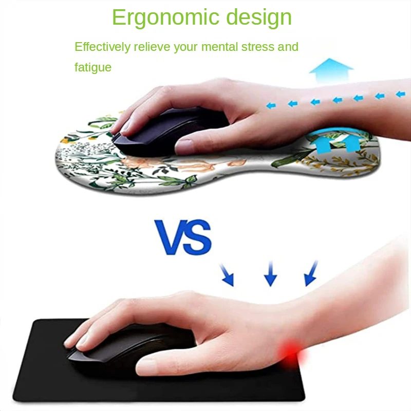 Ergonomic Gaming Mouse Pad with Wrist Rest Silicone Non-slip Deskpad Wrist Support Under Hand Office Computer Mousepad Desk Mat