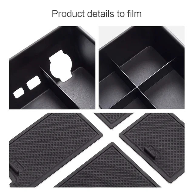 Car Armrest Storage Box Fits For ZEEKR 001 Center Tray Tidying Accessiories Black Automobiles Interior Stowing Accessories 4