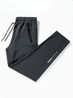Pantalon droit décontracté pour hommes, doux, extensible, taille élastique, survêtement, classique coréen, bleu, noir, gris, marque, grande taille 5