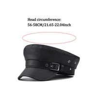 Women Fashion Newsboy Cap PU Leather Yacht Captain Sailor Visor Hat Newsboy Cabbie Baker Boy Peaked Beret Cap 6