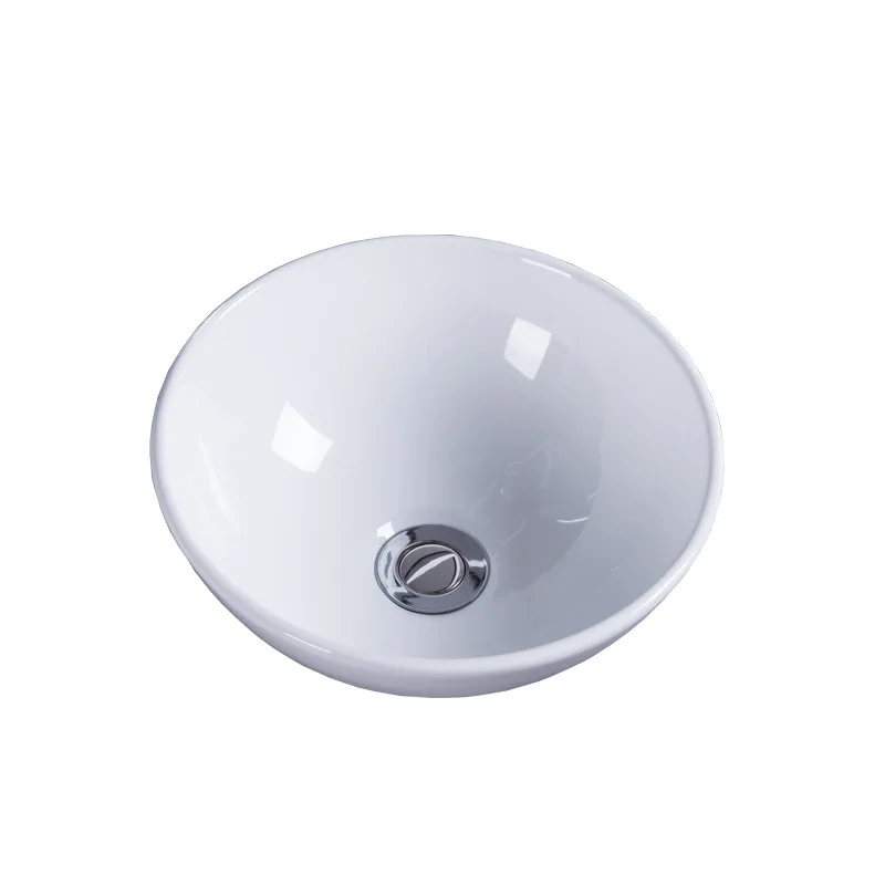 Mini lavabo de cerámica redondo, lavabo blanco para baño, balcón, recipiente ultrapequeño, lavabo de un solo tazón para lavabo, 28cm/32cm/40cm