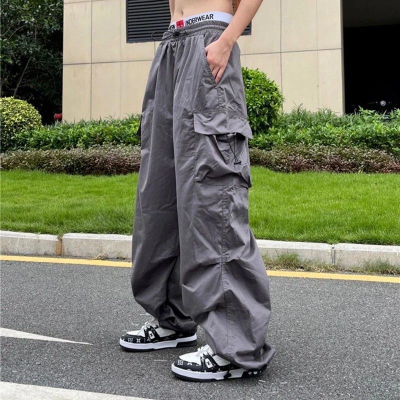 

Harajuku Women Cargo Pants American Style Large Pockets Loose Wide Leg Pants Fashion Summer Streetwear Female Y2K Trousers New