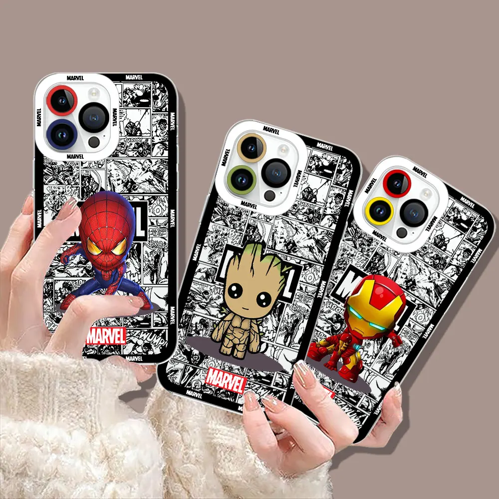 Marvel Cute Spider Iron Man Groot Case Per Infinix Note 30 30I 12 12 G96 11 10 Vip Smart 7 6 5 4 Tecno Pova 5 4 3 Pro Plsu Cover