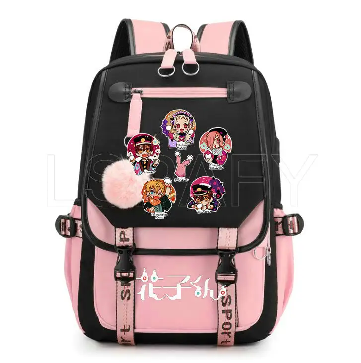 Novo anime toalete-bound hanako-kun adolescentes estudante schoolbags mulheres homens portátil mochila de viagem menino menina crianças escola sacos de livro