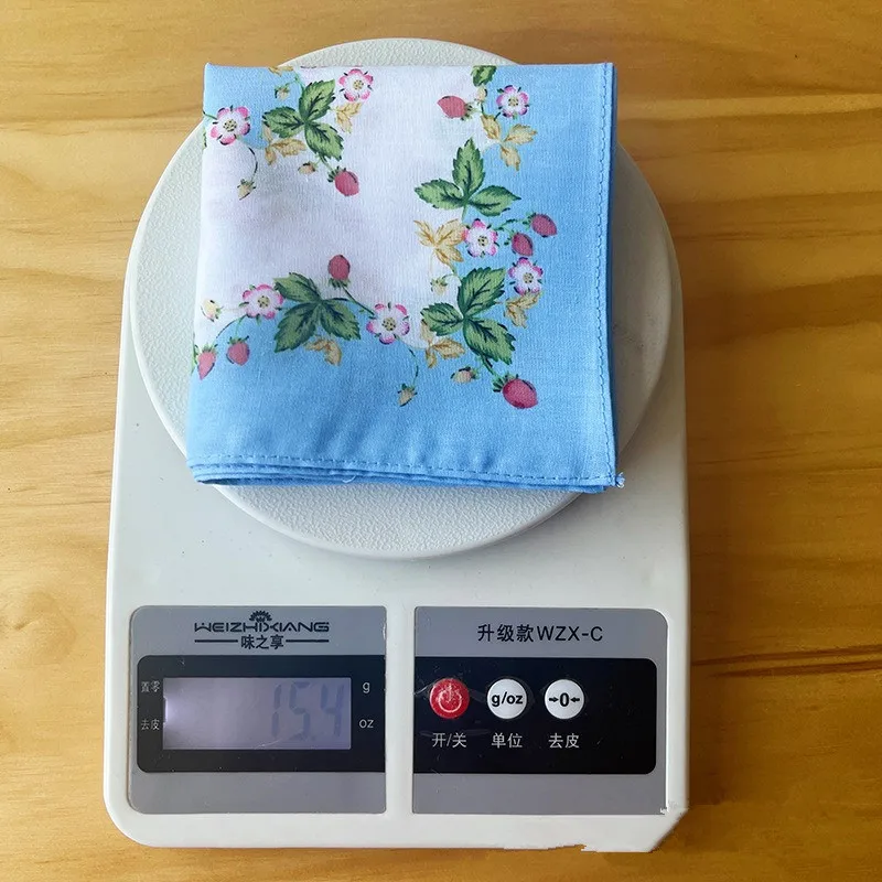 Description Picture 6 of item3Pcs 43x43cm Square Flower Printed Lady Women Handkerchiefs Vintage Cotton Towel Mother's Day Gift